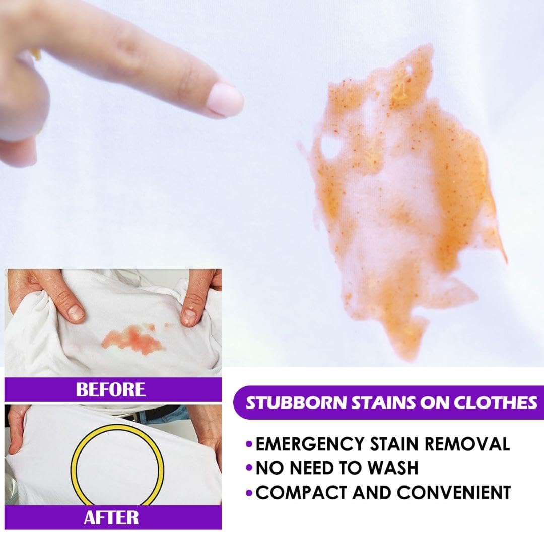All color Stain Remover for Clothes,Active Enzyme Laundry Stain Remover | Multi-Purpose Roll Bead Fabric Clothes Stain Remover for Cotton, Linen, Polyester, Blended Fabric (120 ML)