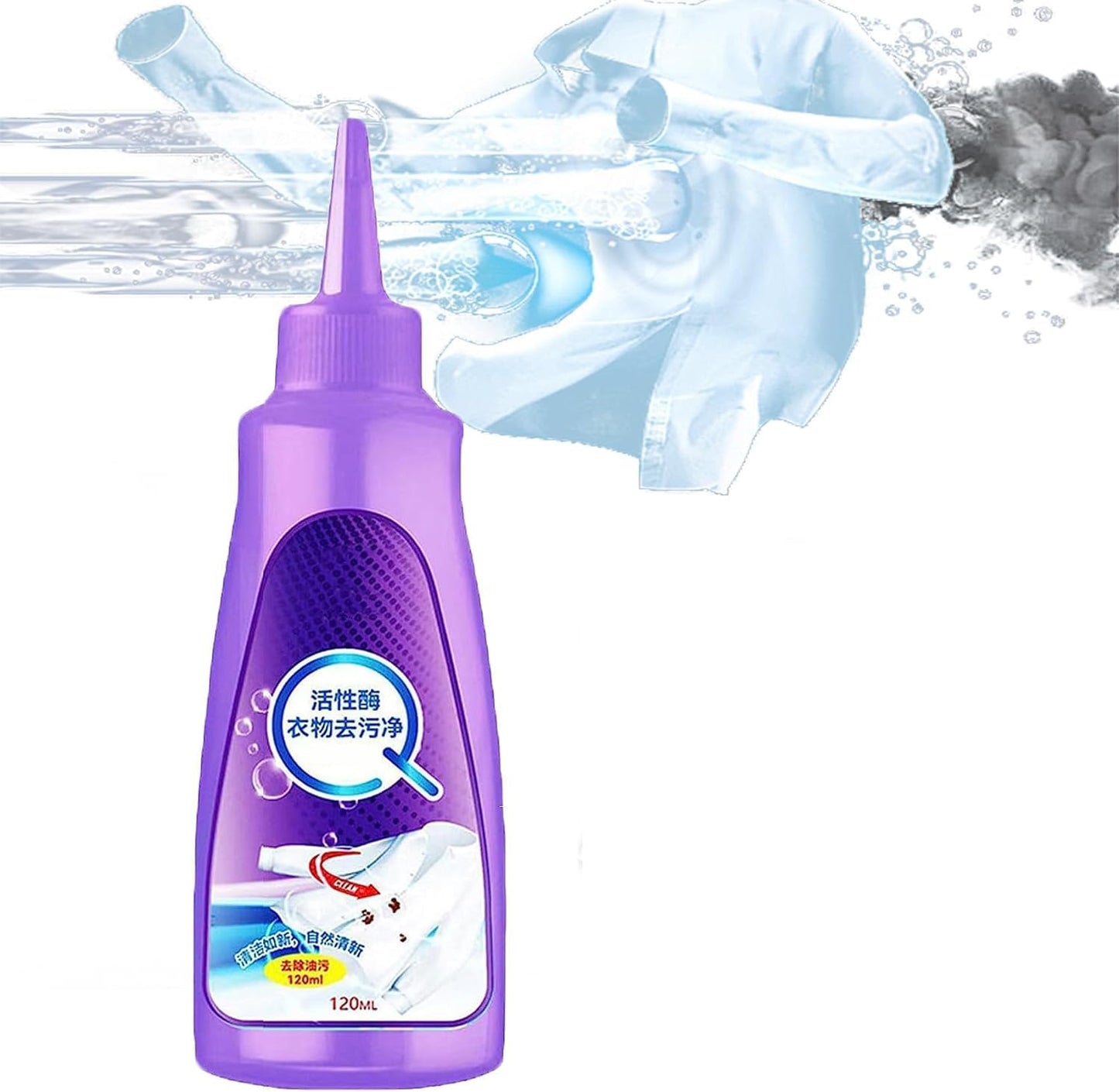 All color Stain Remover for Clothes,Active Enzyme Laundry Stain Remover | Multi-Purpose Roll Bead Fabric Clothes Stain Remover for Cotton, Linen, Polyester, Blended Fabric (120 ML)
